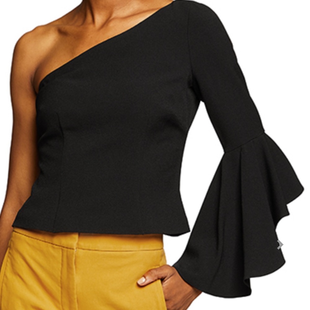 Eliza J Black One Shoulder Top